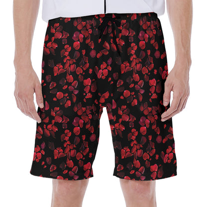 Rose Petals Pattern Print Men's Beach Shorts