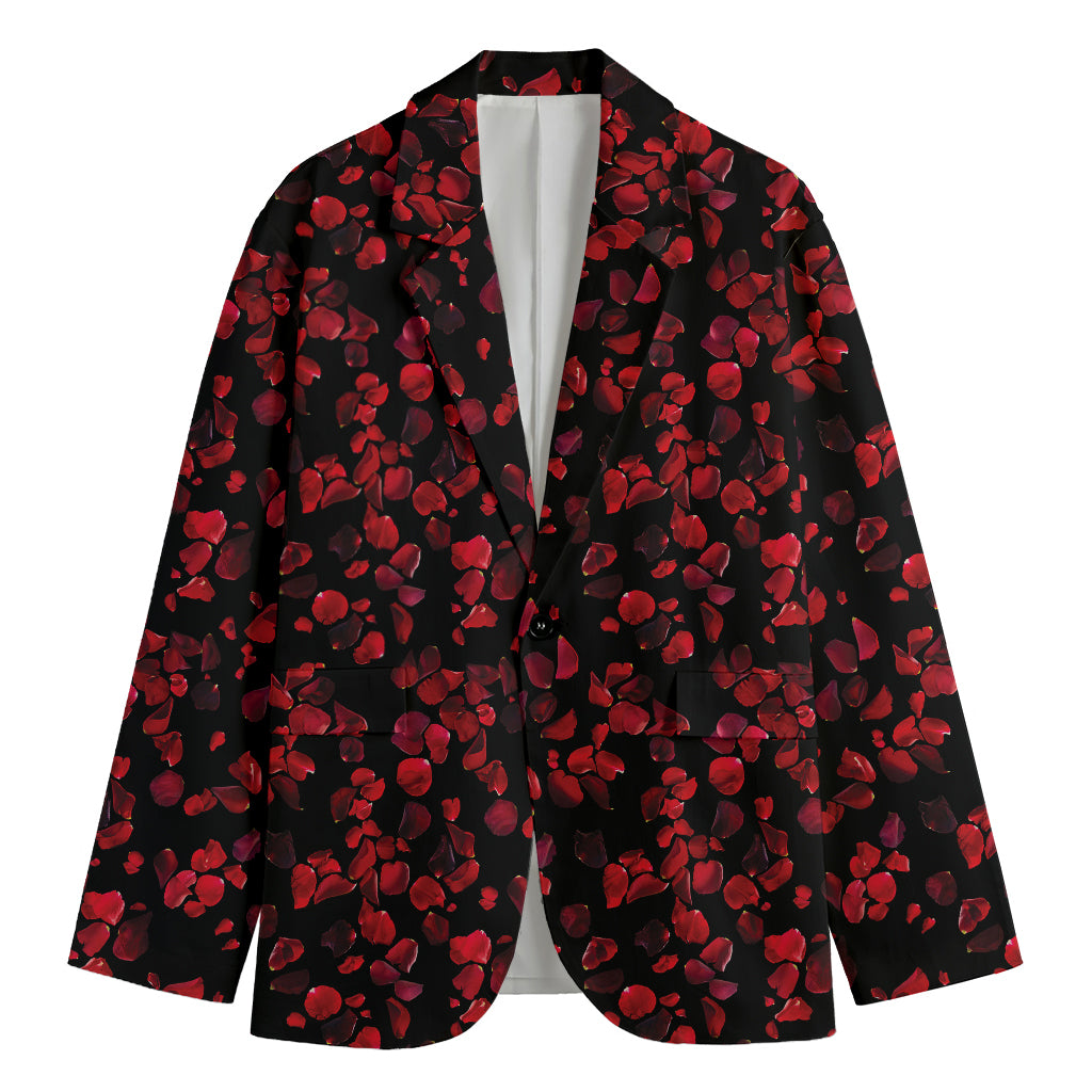 Rose Petals Pattern Print Men's Blazer