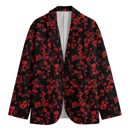 Rose Petals Pattern Print Men's Blazer