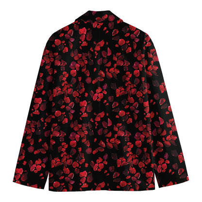Rose Petals Pattern Print Men's Blazer
