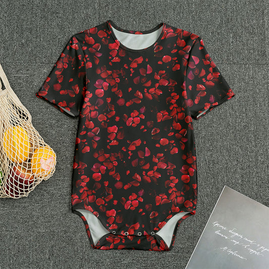Rose Petals Pattern Print Men's Bodysuit