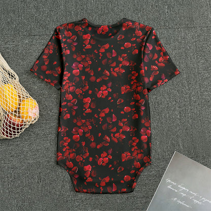 Rose Petals Pattern Print Men's Bodysuit