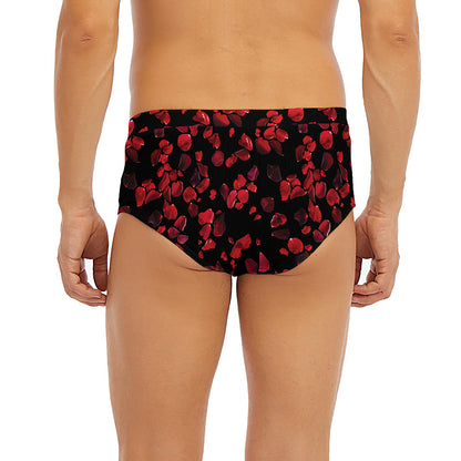 Rose Petals Pattern Print Men's Briefs