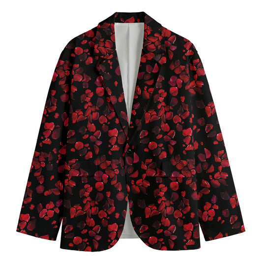 Rose Petals Pattern Print Men's Cotton Blazer