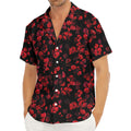 Rose Petals Pattern Print Men's Deep V-Neck Shirt