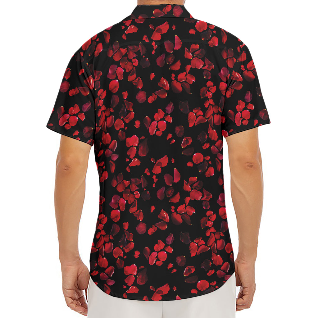 Rose Petals Pattern Print Men's Deep V-Neck Shirt
