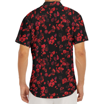 Rose Petals Pattern Print Men's Deep V-Neck Shirt