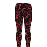Rose Petals Pattern Print Men's leggings
