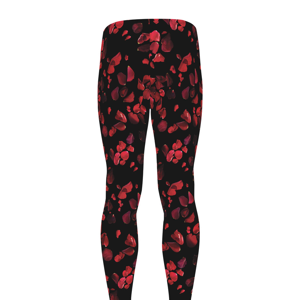 Rose Petals Pattern Print Men's leggings