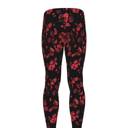 Rose Petals Pattern Print Men's leggings