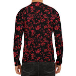 Rose Petals Pattern Print Men's Long Sleeve Rash Guard