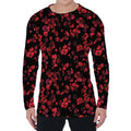 Rose Petals Pattern Print Men's Long Sleeve T-Shirt