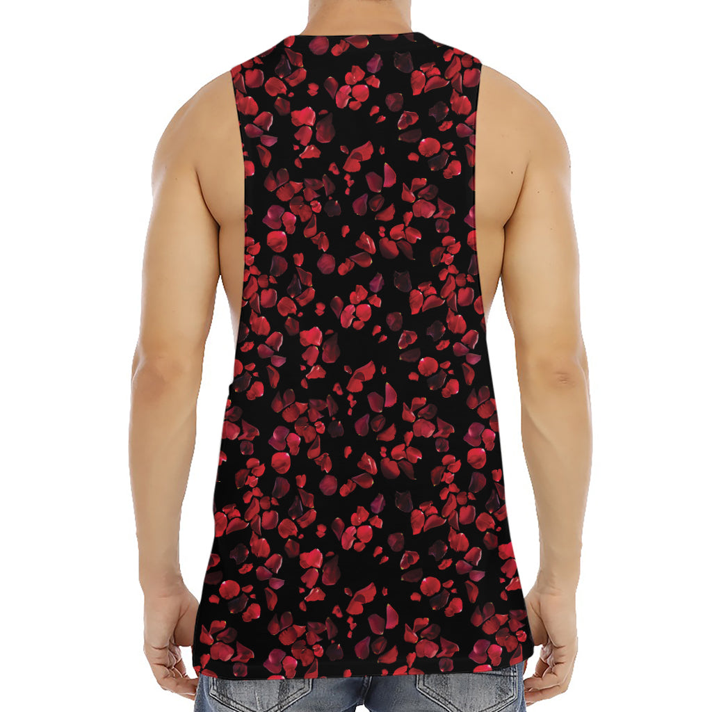 Rose Petals Pattern Print Men's Muscle Tank Top