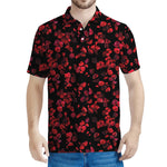 Rose Petals Pattern Print Men's Polo Shirt