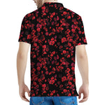 Rose Petals Pattern Print Men's Polo Shirt