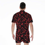 Rose Petals Pattern Print Men's Rompers