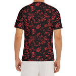 Rose Petals Pattern Print Men's Short Sleeve Rash Guard
