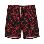 Rose Petals Pattern Print Men's Sports Shorts
