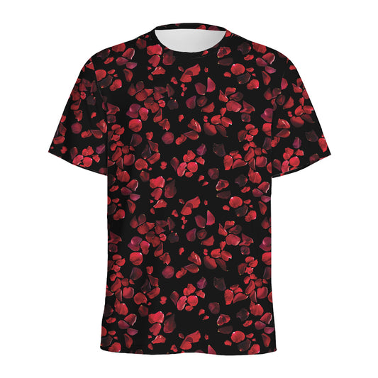 Rose Petals Pattern Print Men's Sports T-Shirt