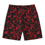Rose Petals Pattern Print Men's Swim Trunks