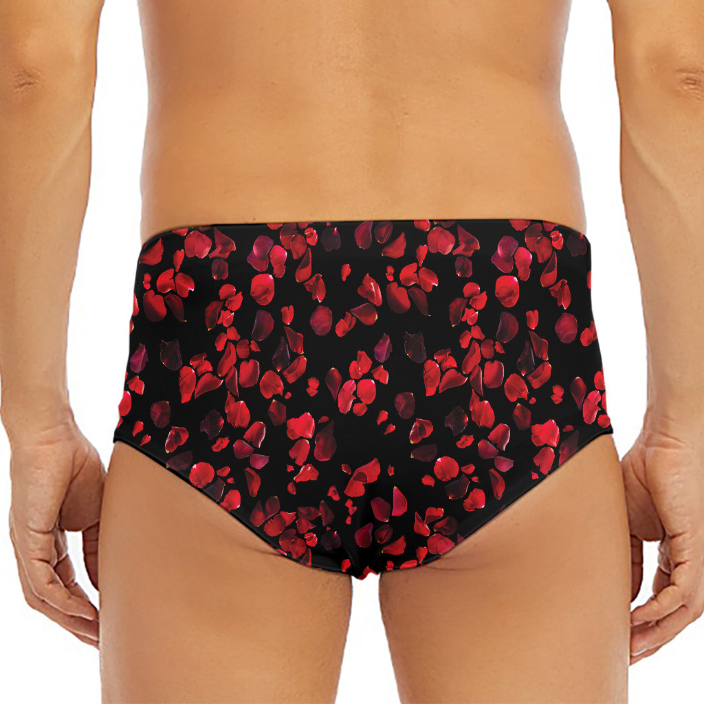 Rose Petals Pattern Print Men's Triangle Swim Briefs