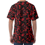 Rose Petals Pattern Print Men's Velvet T-Shirt