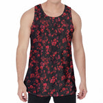 Rose Petals Pattern Print Men's Velvet Tank Top