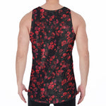 Rose Petals Pattern Print Men's Velvet Tank Top