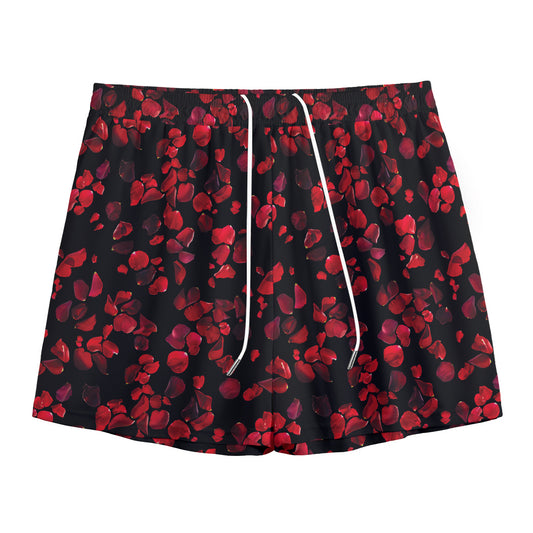 Rose Petals Pattern Print Mesh Shorts