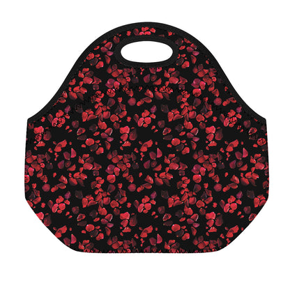 Rose Petals Pattern Print Neoprene Lunch Bag