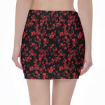 Rose Petals Pattern Print Pencil Mini Skirt
