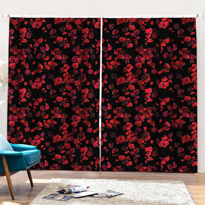 Rose Petals Pattern Print Pencil Pleat Curtains