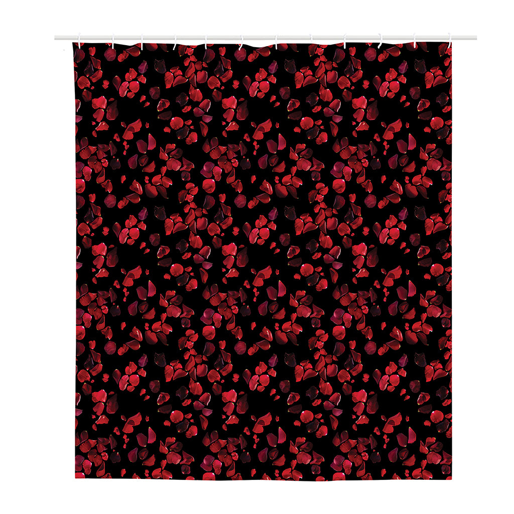 Rose Petals Pattern Print Polyester Shower Curtain