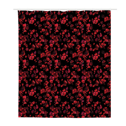 Rose Petals Pattern Print Polyester Shower Curtain