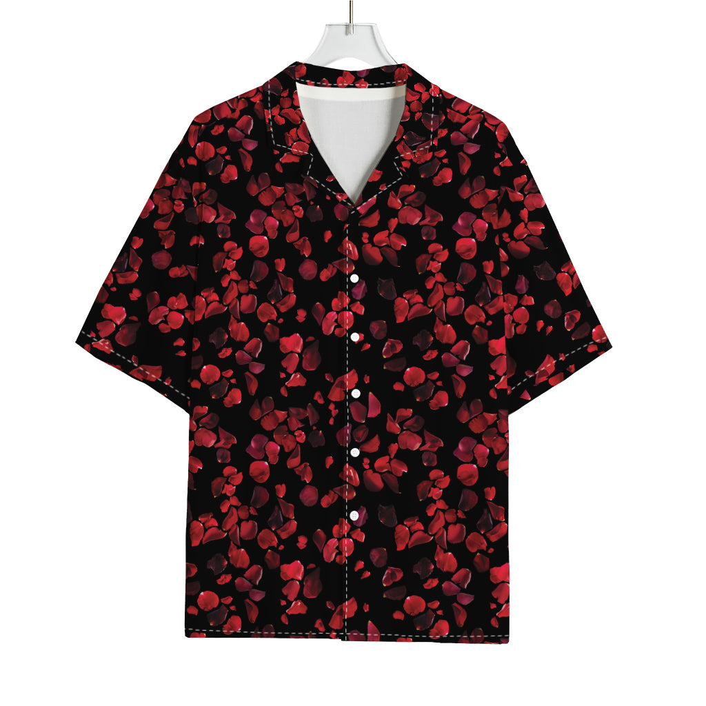 Rose Petals Pattern Print Rayon Hawaiian Shirt