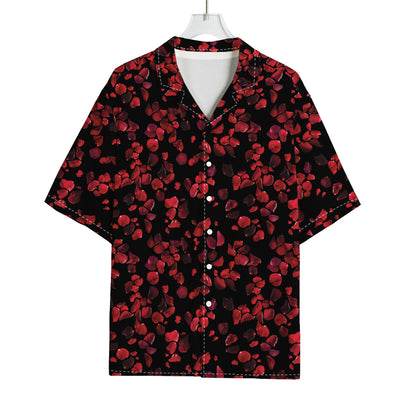 Rose Petals Pattern Print Rayon Hawaiian Shirt