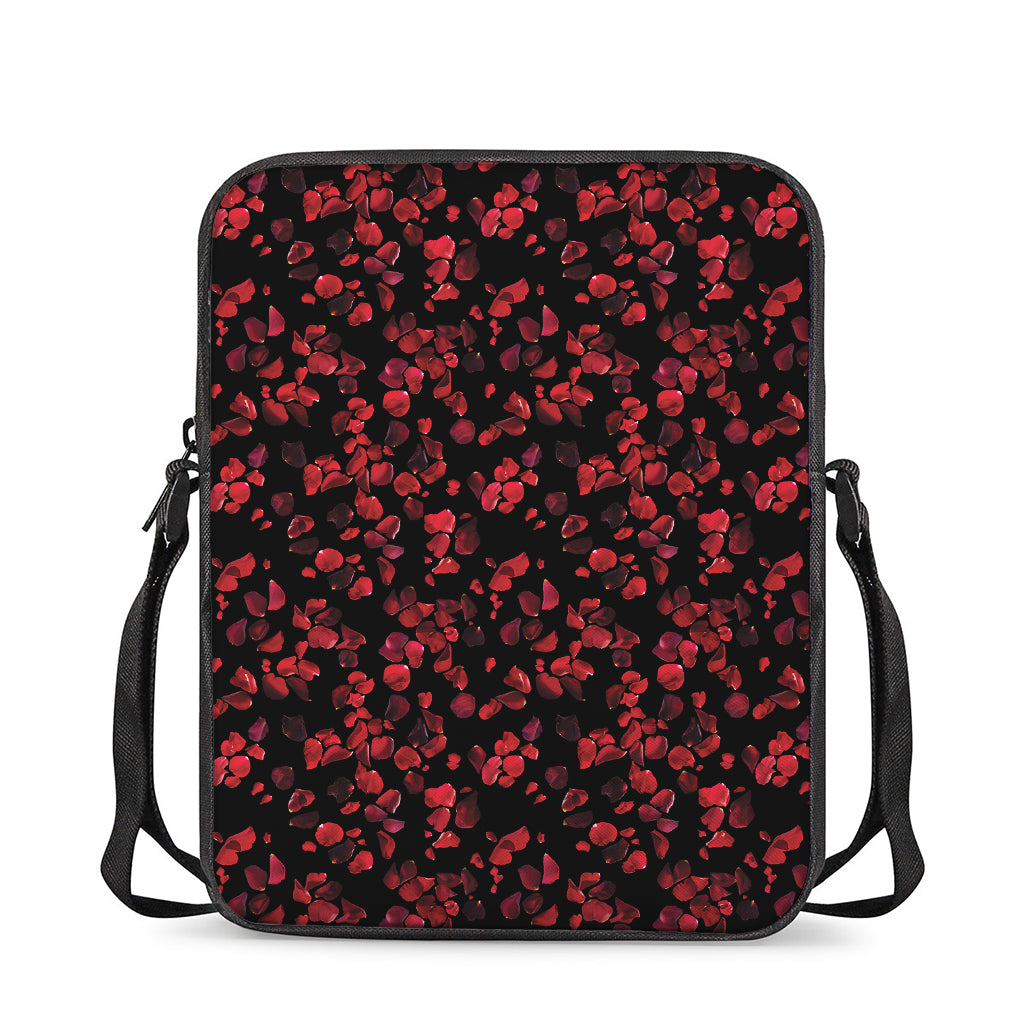 Rose Petals Pattern Print Rectangular Crossbody Bag