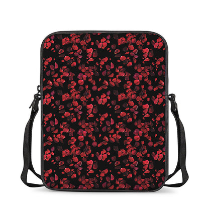 Rose Petals Pattern Print Rectangular Crossbody Bag