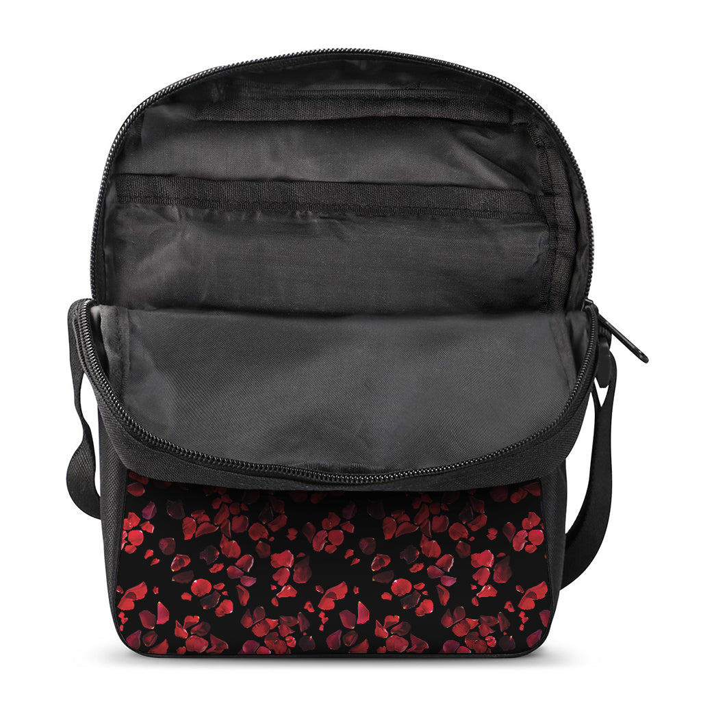 Rose Petals Pattern Print Rectangular Crossbody Bag