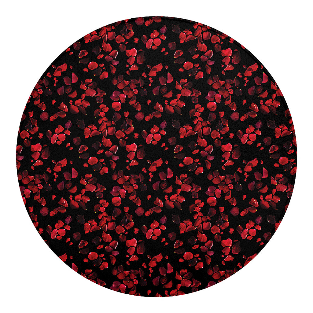 Rose Petals Pattern Print Round Blanket