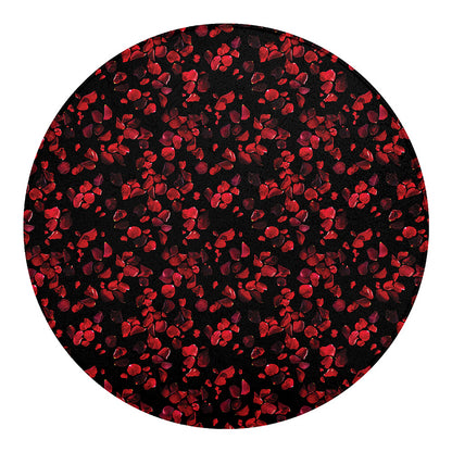 Rose Petals Pattern Print Round Blanket