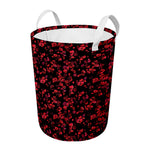 Rose Petals Pattern Print Round Laundry Basket