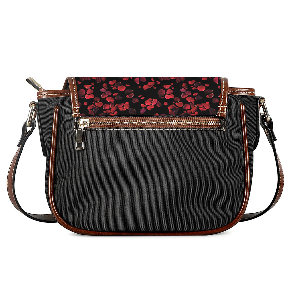 Rose Petals Pattern Print Saddle Bag