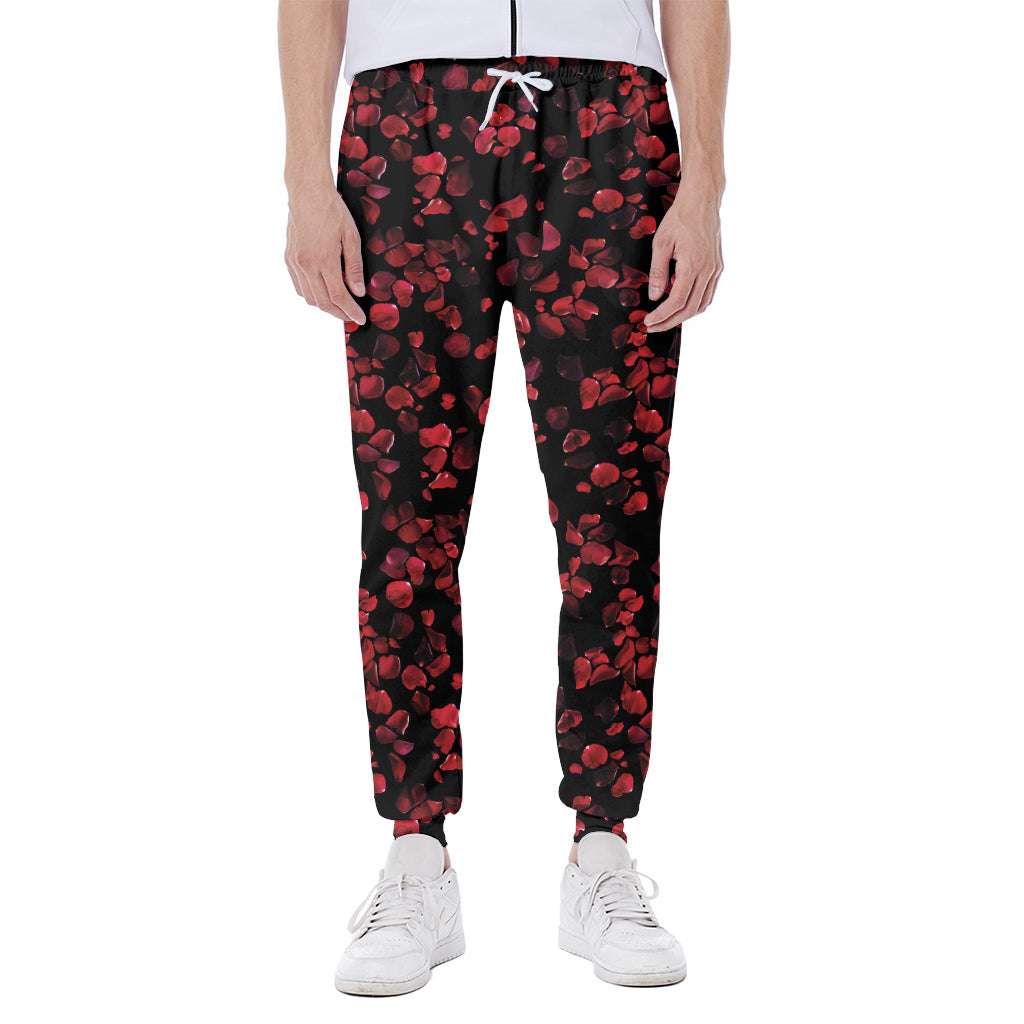 Rose Petals Pattern Print Scuba Joggers