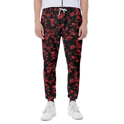 Rose Petals Pattern Print Scuba Joggers
