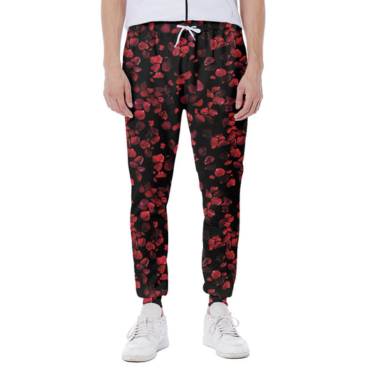 Rose Petals Pattern Print Scuba Joggers