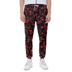 Rose Petals Pattern Print Scuba Joggers