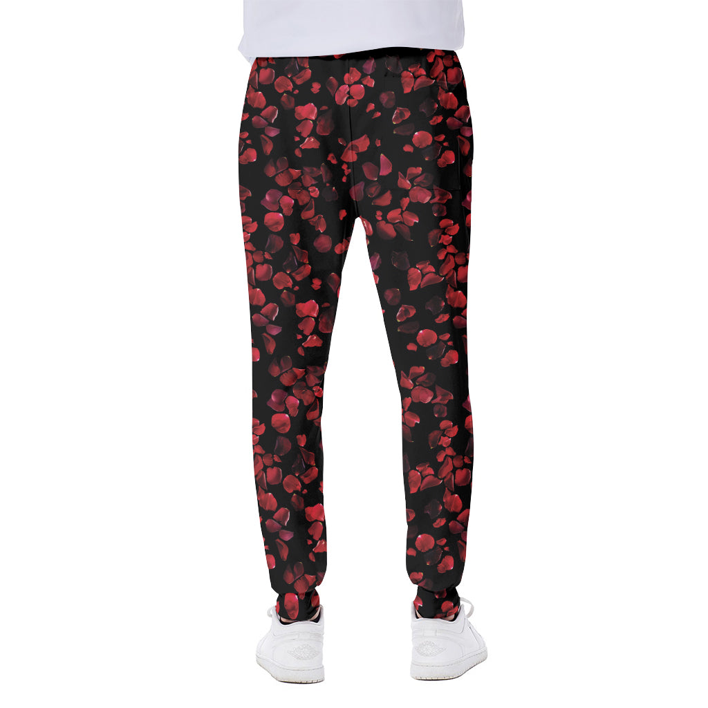 Rose Petals Pattern Print Scuba Joggers