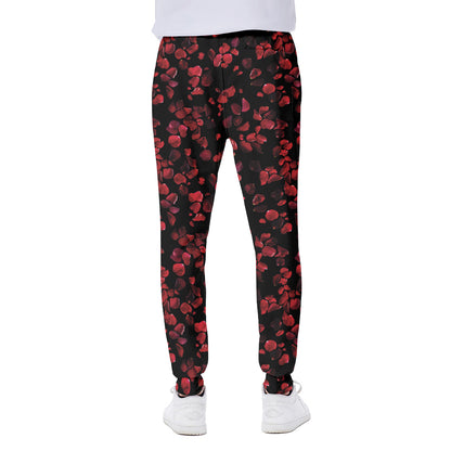 Rose Petals Pattern Print Scuba Joggers