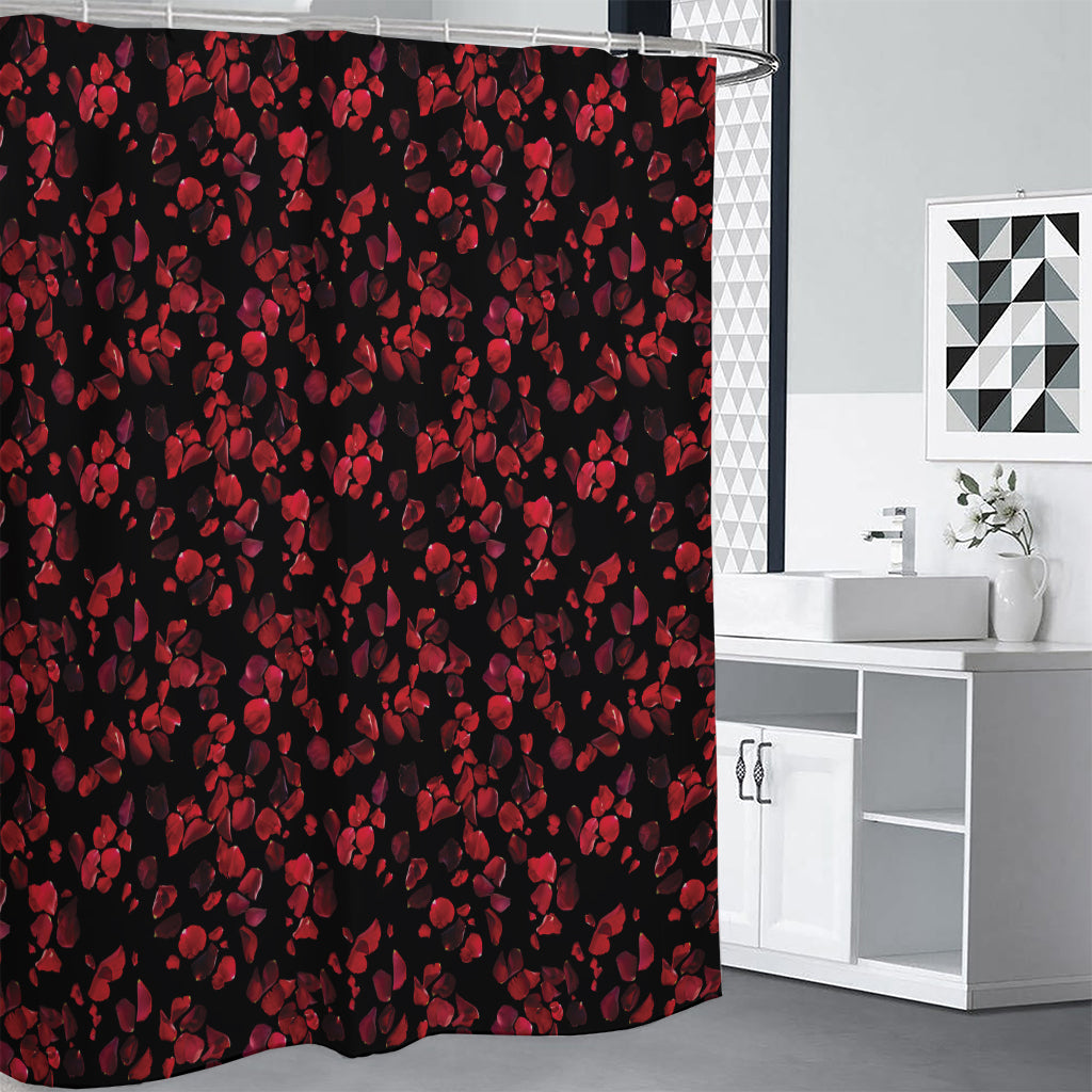 Rose Petals Pattern Print Shower Curtain